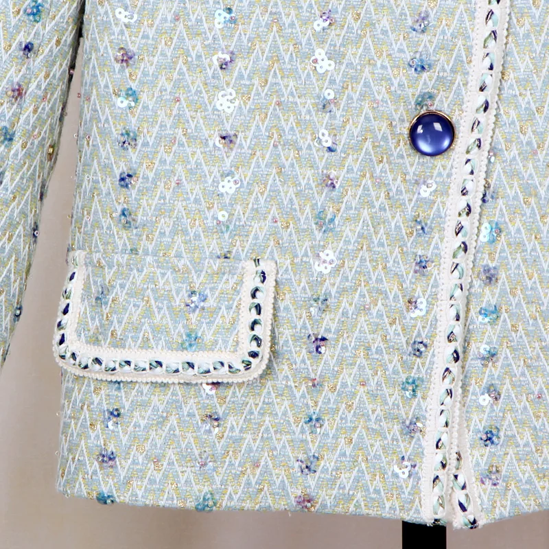 New fashionable and elegant light luxury high-end socialite temperament round neck single-breasted small fragrance jacket - Image 4