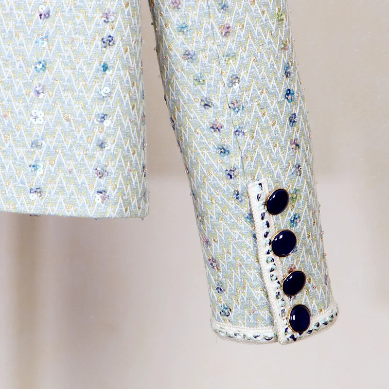 New fashionable and elegant light luxury high-end socialite temperament round neck single-breasted small fragrance jacket - Image 5