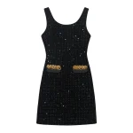 New fashionable and elegant light luxury socialite heavy industry diamond sequin temperament small fragrance style dress