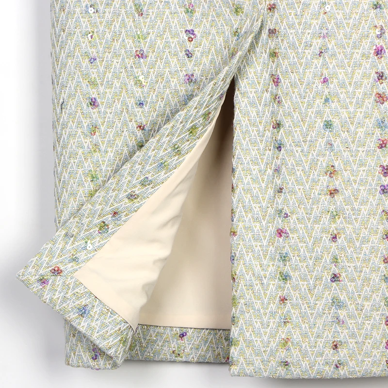 New fashionable and elegant light luxury socialite high-end heavy industry sequin temperament small fragrance style slim skirt - Image 4