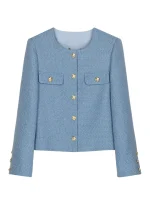 New fashionable elegant high-end temperament small fragrant style coarse floral coat age reducing short OL top