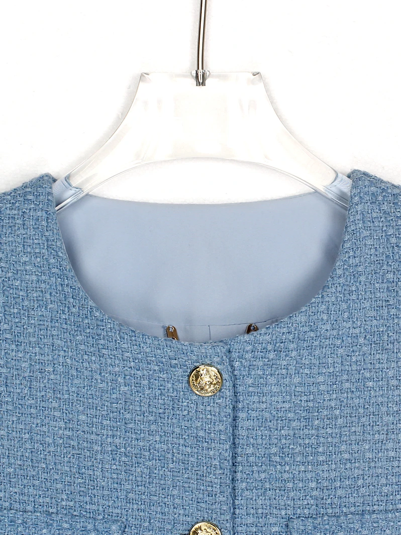 New fashionable elegant high-end temperament small fragrant style coarse floral coat age reducing short OL top - Image 3