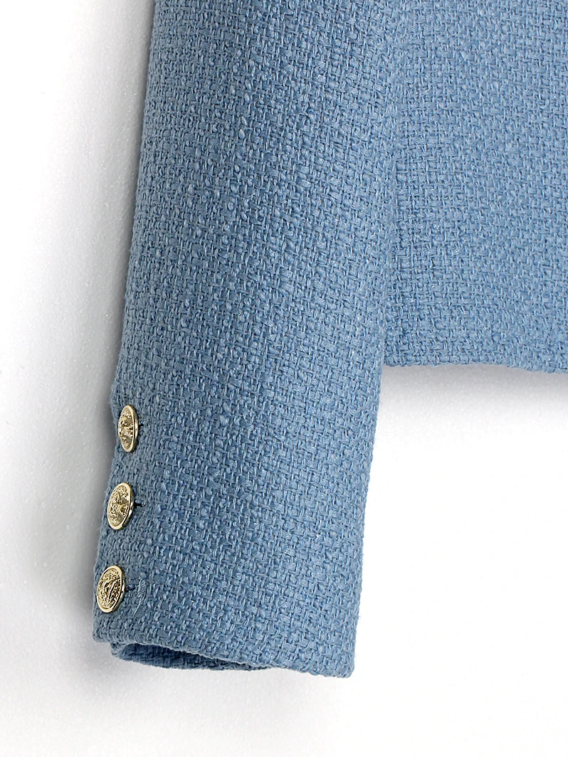 New fashionable elegant high-end temperament small fragrant style coarse floral coat age reducing short OL top - Image 6