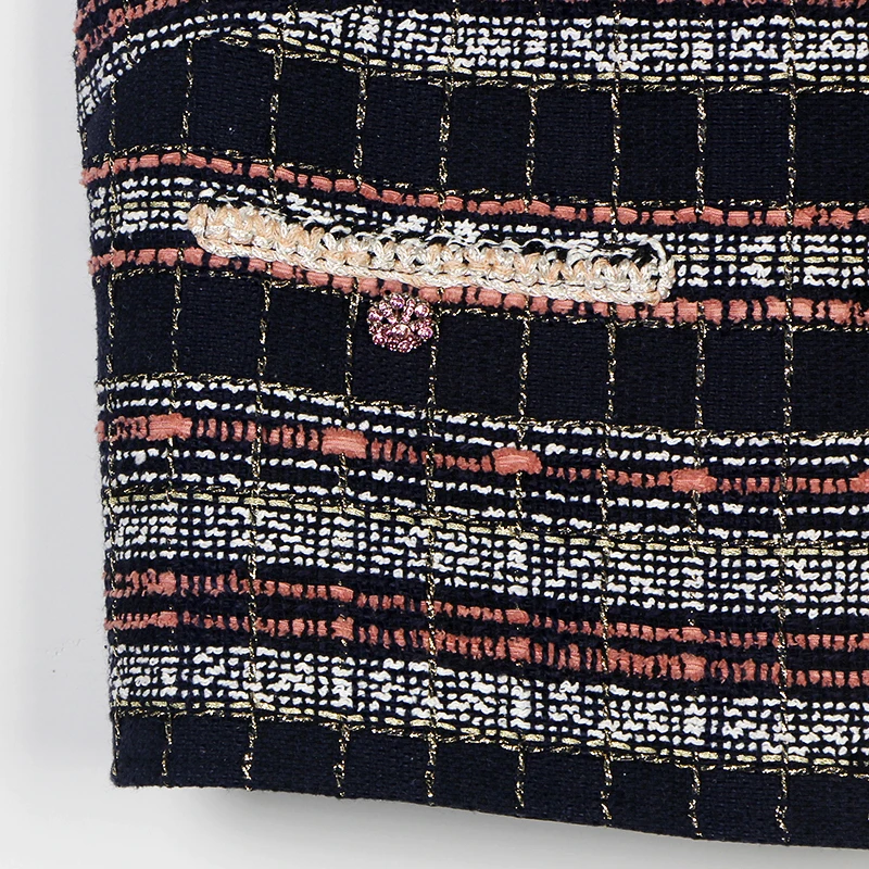 New fashionable temperament socialite high-class feeling Little Fragrance round collar single buckle colorful minority vest - Image 6