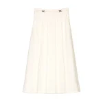 New product with elegant temperament TR bamboo fabric full of vitality and versatile hanging half skirt white pleated skirt