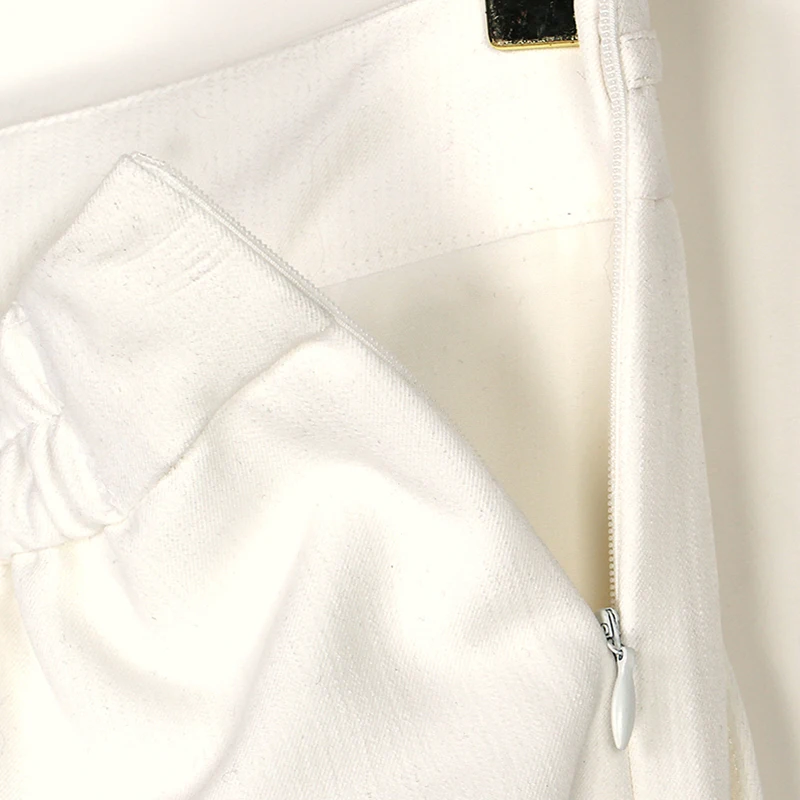 New product with elegant temperament TR bamboo fabric full of vitality and versatile hanging half skirt white pleated skirt - Image 6