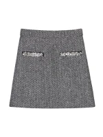 New style Zhao Liying's same style as the bright star herringbone small fragrance style heavy industry sequin temperament skirt