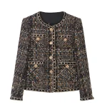 New style fashionable and elegant Roman holiday upgrade version of Liu Shishi the same small fragrance style retro tweed jacket