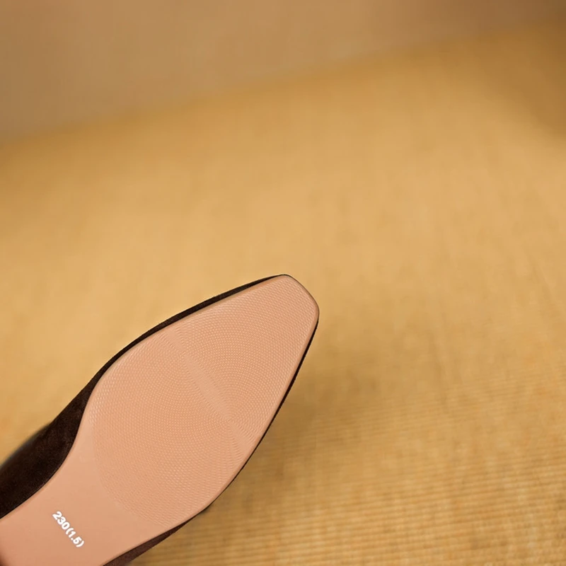 New women's genuine leather cow suede square toe shoes with multi wear and knee high heels, desert western cowboy boots - Image 6