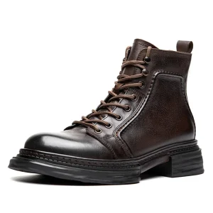 Vintage Mens Genuine Leather Boots Luxury Handmade Quality Fashion British Trend Ankle Casual Business Dress Shoes Man 2025