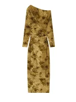 Women Diagonal Collar Long Dress 2025 New Women Fashion Long Sleeves Off-Shoulder Elegant Dresses Women Fall Sexy Party Dress