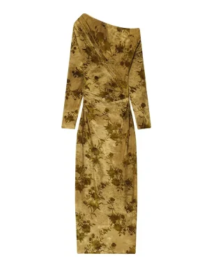 Women Diagonal Collar Long Dress 2025 New Women Fashion Long Sleeves Off-Shoulder Elegant Dresses Women Fall Sexy Party Dress