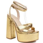 Women's 2025 summer fashion, European and American style buckle-strap women's shoes, one-strap waterproof platform high heels