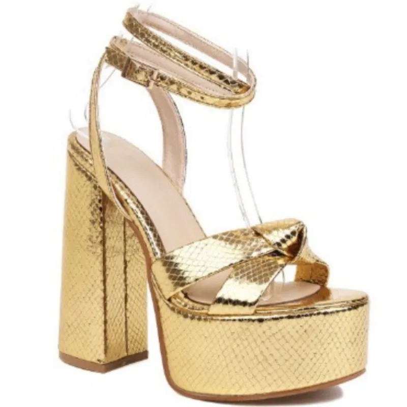 Women's 2025 summer fashion, European and American style buckle-strap women's shoes, one-strap waterproof platform high heels