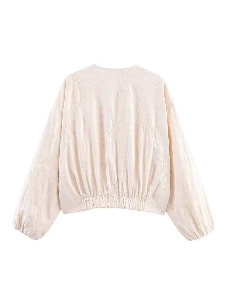 Women's Embroidery Jackets 2025 Autumn Winter New Fashion Long Sleeves Zipper Jacket Female High Street Elegant New Short Coats - Image 2