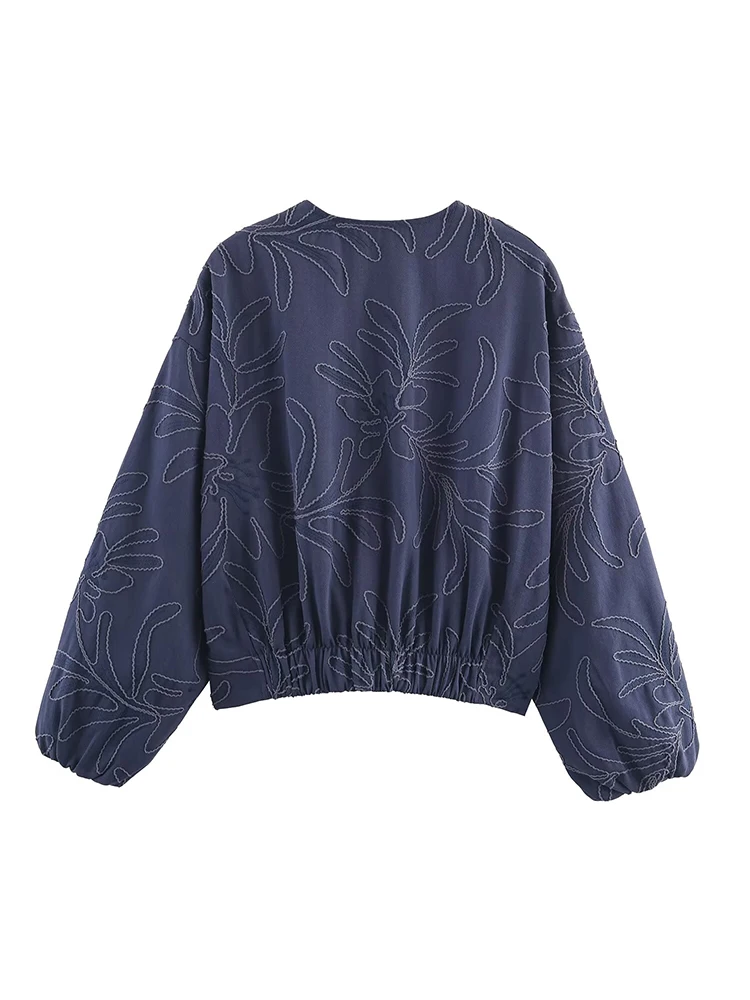 Women's Embroidery Jackets 2025 Autumn Winter New Fashion Long Sleeves Zipper Jacket Female High Street Elegant New Short Coats - Image 4