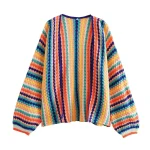 Women's Hand-Crochet Sweater | French Style Oversized Knitwear | Multicolor Boho Chic Pullover | Fall 2025 Collection