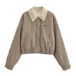 Women's Outerwear Spring/Fall 2024 New women's street fashion color matching cotton jacket