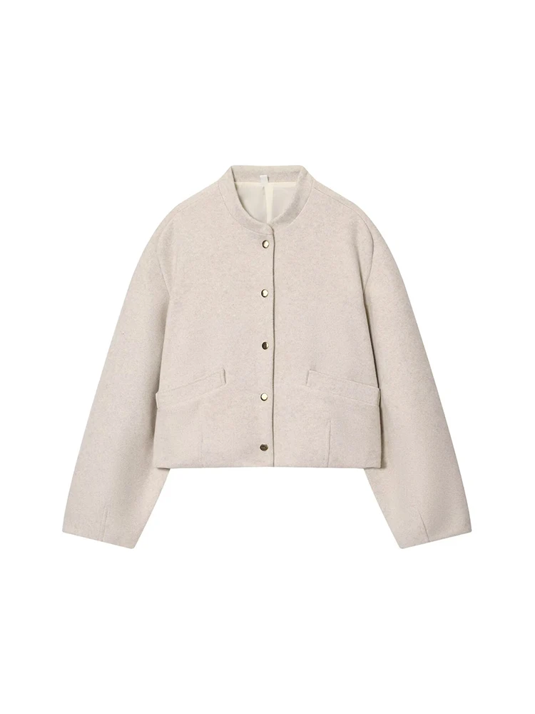 Women's Simple Jacket Fashion Long Sleeve Button Jackets for Women 2025 High Street Short Coats Lady Autumn Winter New Outerwear - Image 4