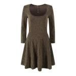 Women's knitted dress 2024 autumn new fashion seven-point sleeve Shampan dress