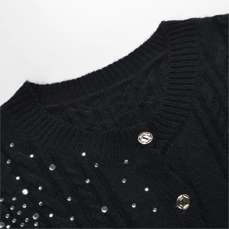 Women's knitted top Diamond coat 2024 autumn/winter knitted cardigan - Image 4