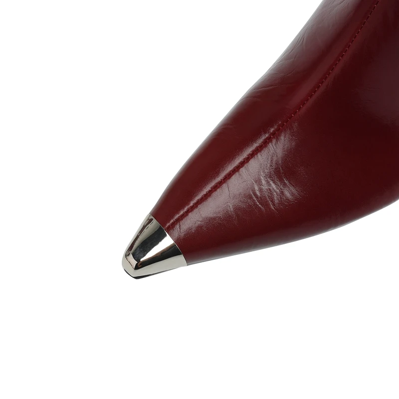 Women's new leather, cowhide, metal toe, pointed high-heeled and calf retro short boots, fashion boots, western boots - Image 4